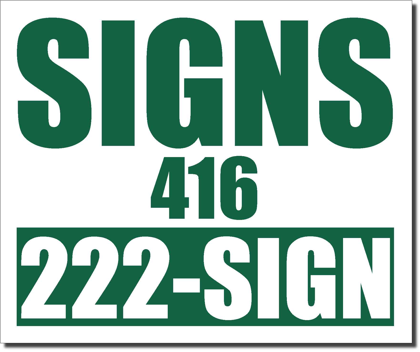 24x20 Renegade Satin Forest Green 342C Color Lawn Bag Signs Print Colour